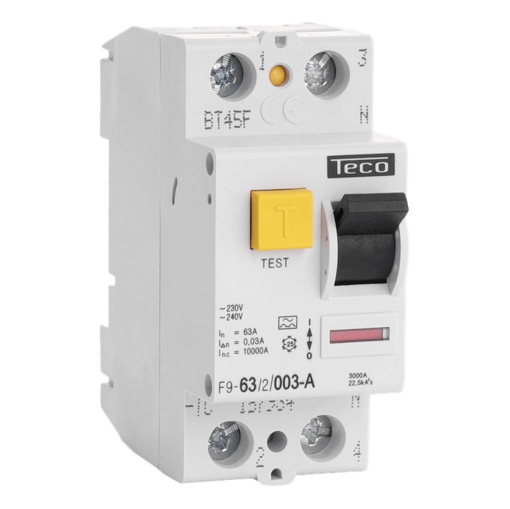 Interrupteur différentiel TC 2P - 63A - 30mA - Type A - Teco