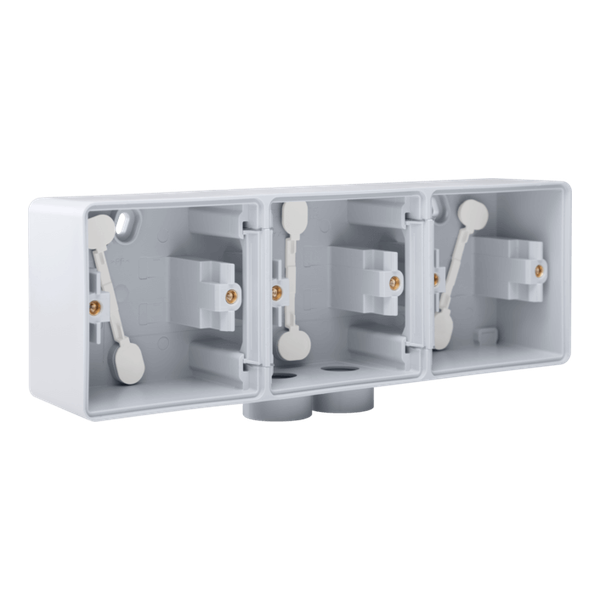 Boîte triple horizontale 2 entrées M20 Hydro - Gris  - IP55 - Niko