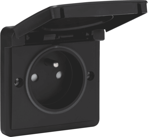 Prise mono Hydro 2P+T - Quick Connect - Noir - IP55 16A - 250V - Niko