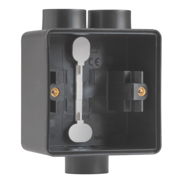 Boîte simple 3 entrées (2 haut / 1 bas) M20 Hydro - Noir - IP55 - Niko