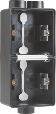 Boîte double verticale 3 entrées (2 haut / 1 bas) M20 Hydro - Noir  - IP55 - Niko