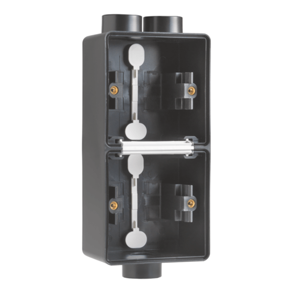 [NIK761-84212] Boîte double verticale 3 entrées (2 haut / 1 bas) M20 Hydro - Noir  - IP55 - Niko
