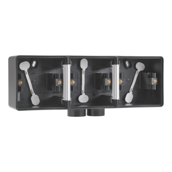 Boîte triple horizontale 2 entrées M20 Hydro - Noir  - IP55 - Niko