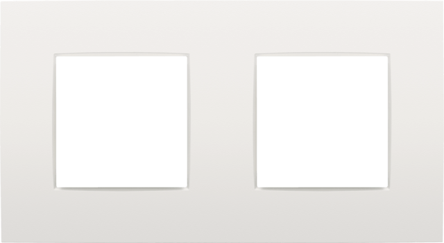 Plaque double horizontale - Entraxe 71mm - Intense White - Niko