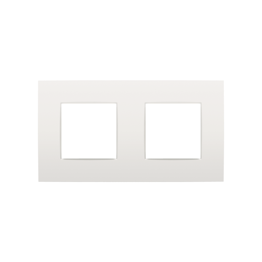 [NIK120-76800] Plaque double horizontale - Entraxe 71mm - Intense White - Niko