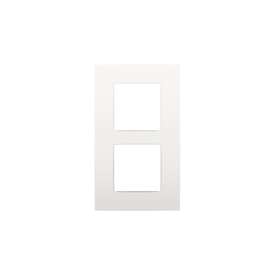 Plaque double verticale - Entraxe 60mm - Intense White - Niko