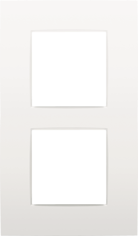 Plaque double verticale - Entraxe 60mm - Intense White - Niko