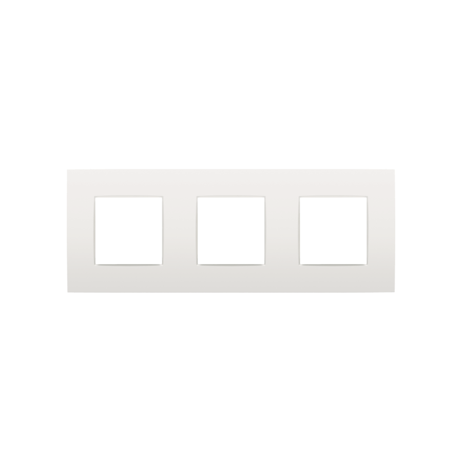[NIK120-76700] Plaque triple horizontale - Entraxe 71mm - Intense White - Niko