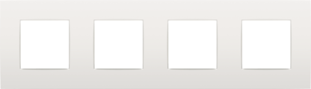 Plaque quadruple horizontale - Entraxe 71mm - Intense White - Niko