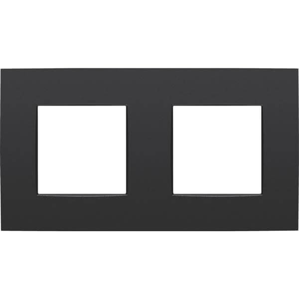 Plaque double horizontale - Entraxe 71mm - Intense Matt Black Coated - Niko