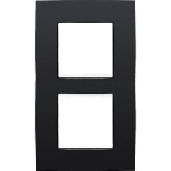 [NIK136-76200] Plaque double verticale - Entraxe 60mm - Intense Matt Black Coated - Niko
