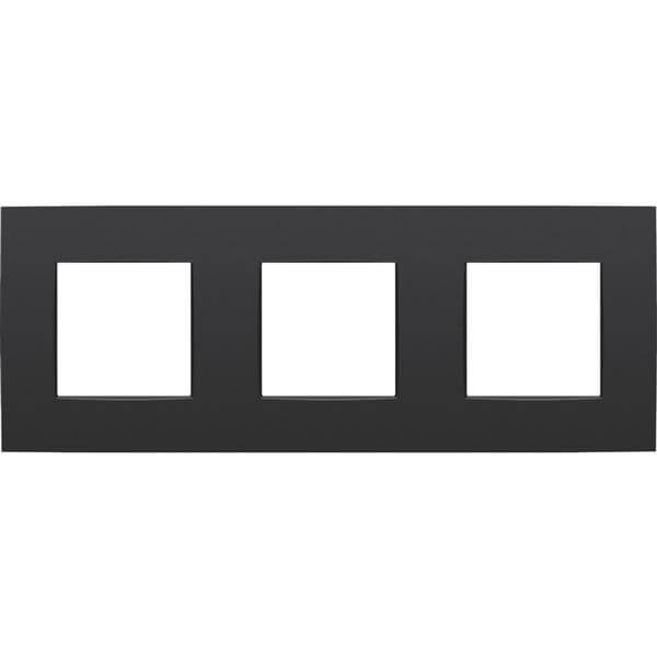 Plaque triple horizontale - Entraxe 71mm - Intense Matt Black Coated - Niko