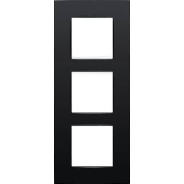 Plaque triple verticale - Entraxe 60mm - Intense Matt Black  Coated - Niko
