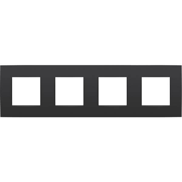 Plaque quadruple horizontale - Entraxe 71mm - Intense Matt Black Coated - Niko