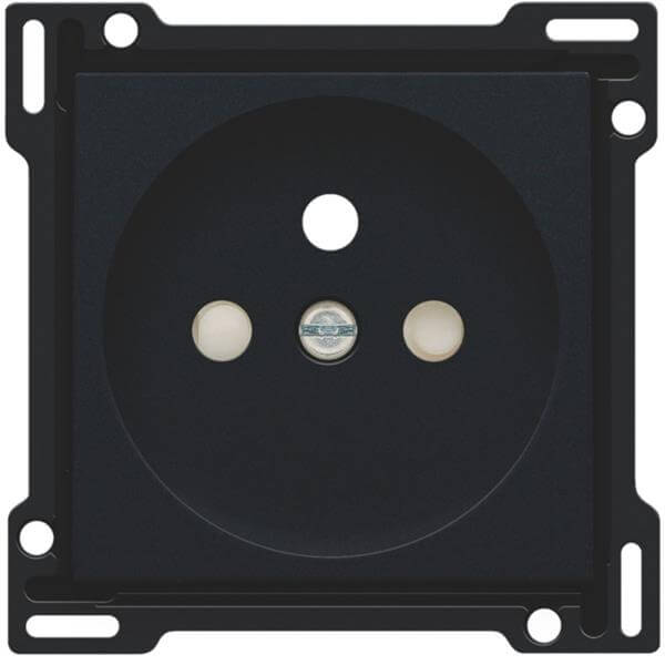 [NIK161-66601] Enjoliveur prise avec terre - Black coated (Noir mat) - Niko