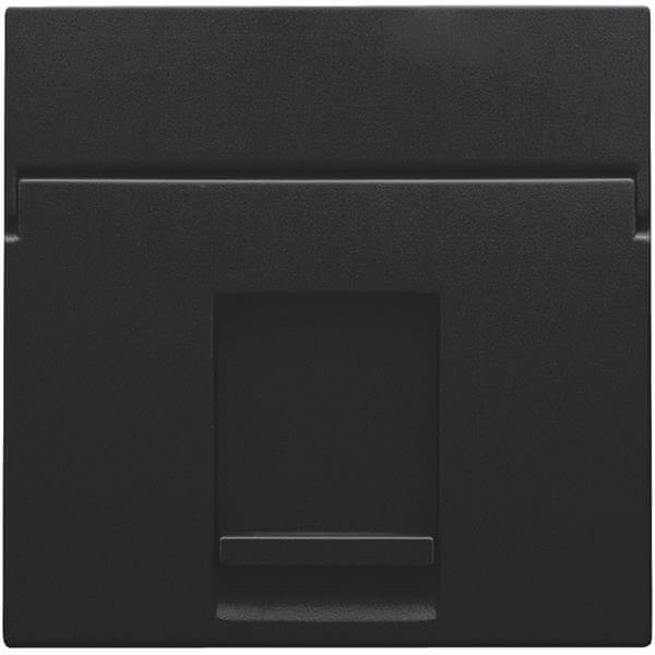 Enjoliveur pour prise informatique RJ45 - Simple - Black coated (Noir mat) - Niko