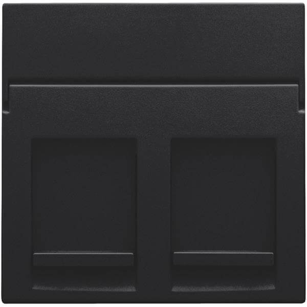 Enjoliveur pour prise informatique RJ45 - Double - Black coated (Noir mat) - Niko