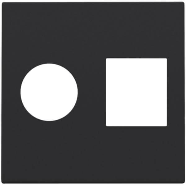 Enjoliveur pour prise TV/RJ45 - Black coated (Noir mat) - Niko