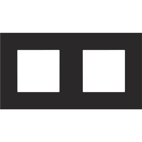 Plaque double horizontale - Entraxe 71mm - Pure Steel Black - Niko
