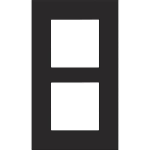 [NIK161-76200] Plaque double verticale - Entraxe 60mm - Pure Steel Black - Niko