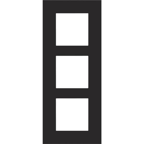 [NIK161-76300] Plaque triple verticale - Entraxe 60mm - Pure Steel Black - Niko