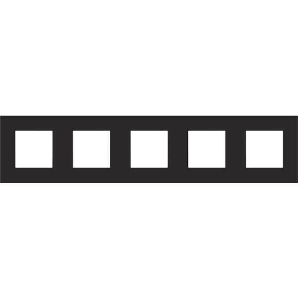 Plaque quintuple - Entraxe 71mm - Pure Steel Black - Niko