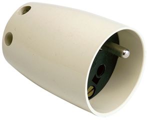 Fiche femelle 2P+T - 230V - 16A - IP20 - Ivoire - ABB