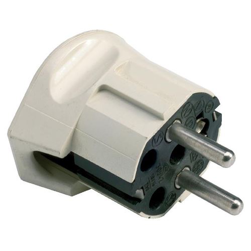Fiche mâle 2P+T - 230V - 16A - IP20 - Ivoire - ABB