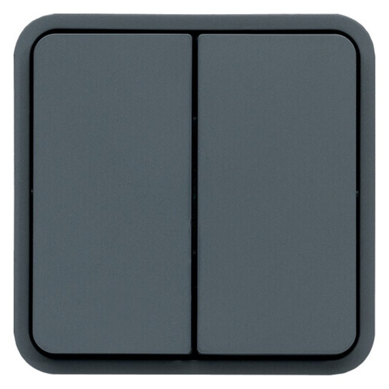 [HAGWNA040] Interrupteur double va-et-vient Cubyko gris - IP55 - Quick connect - Hager