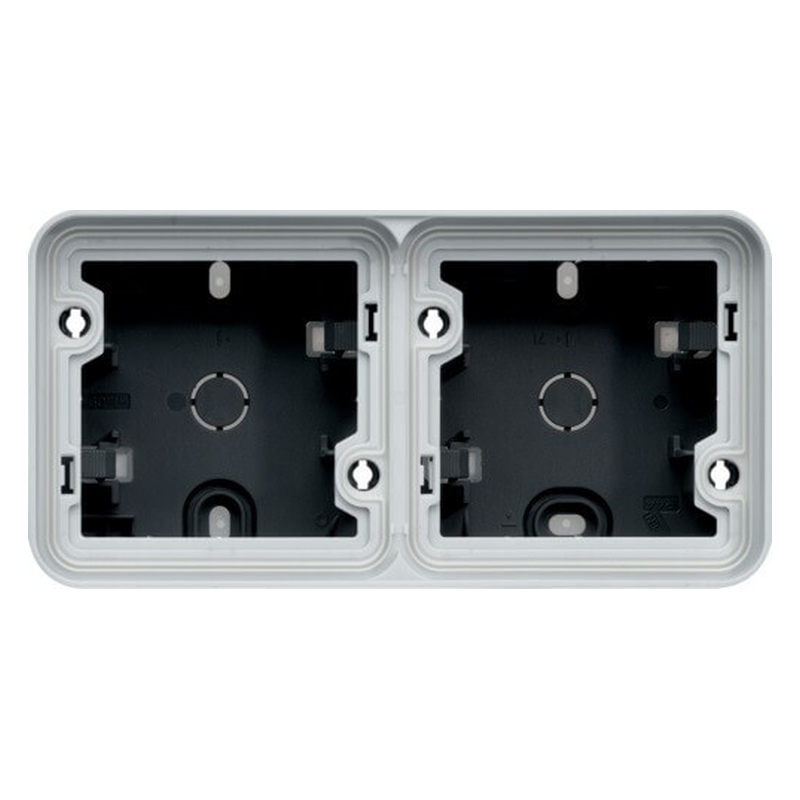 [HAGWNA682] Boîte double horizontale à membranes Cubyko gris - 1 entrée haut / 2 entrées bas - IP55 - Hager