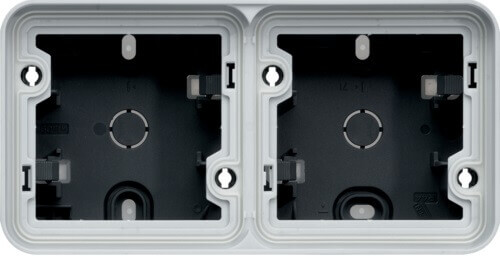 Boîte double horizontale à membranes Cubyko gris - 1 entrée haut / 2 entrées bas - IP55 - Hager