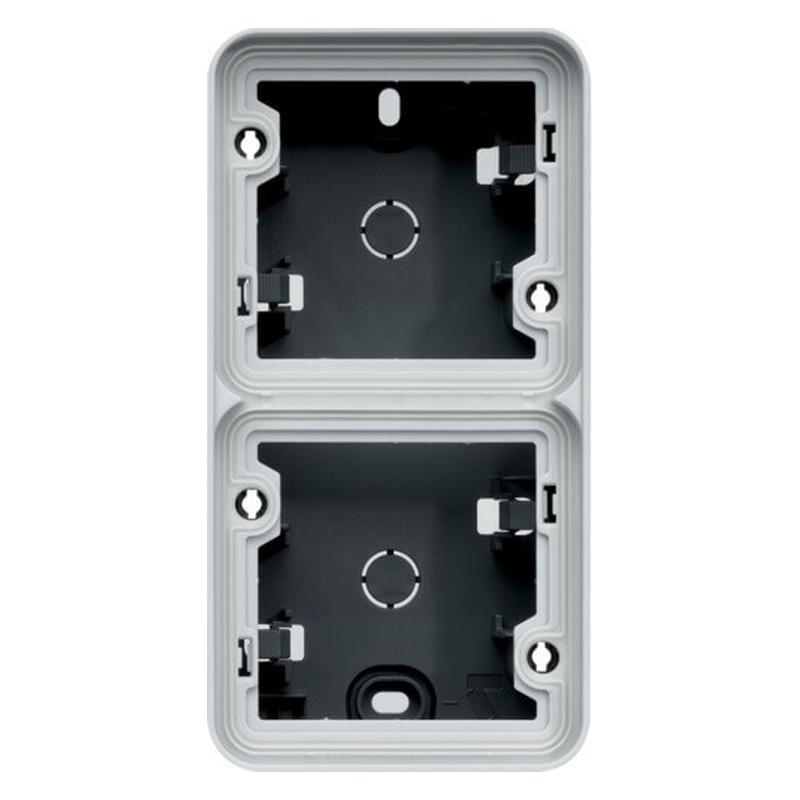 [HAGWNA686] Boîte double verticale à membranes Cubyko gris - 1 entrée haut / 2 entrées bas - IP55 - Hager