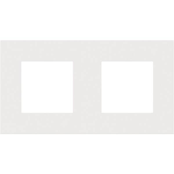 Plaque double horizontale - Entraxe 71mm - Pure Steel White - Niko