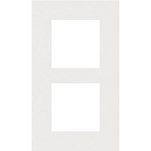 Plaque double verticale - Entraxe 60mm - Pure Steel White - Niko