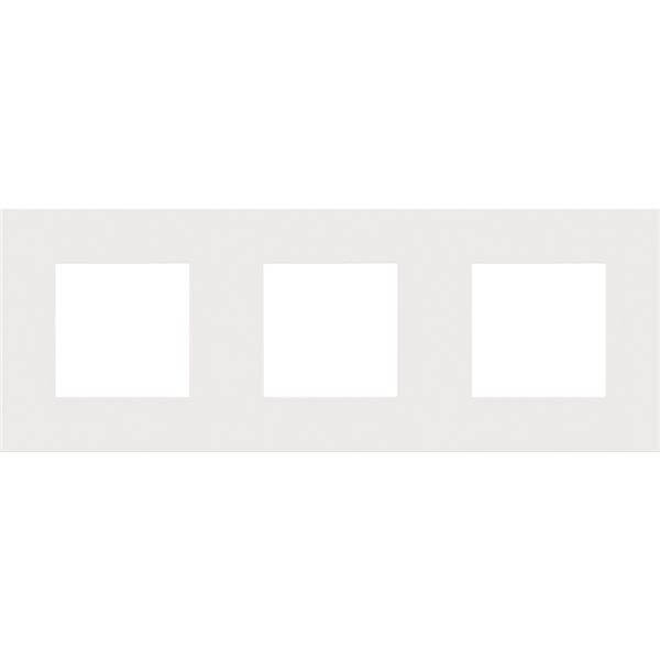 Drievoudige horizontale afdekplaat - Hart-op-hart 71mm - Pure Steel White - Niko