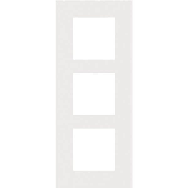 [NIK154-76300] Plaque triple verticale - Entraxe 60mm - Pure Steel White - Niko