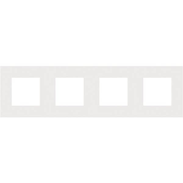 Plaque quadruple horizontale - Entraxe 71mm - Pure Steel White  - Niko