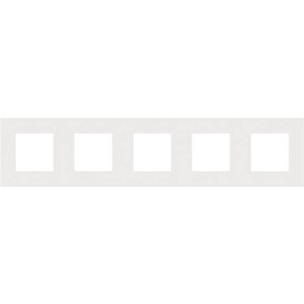 Plaque quintuple - Entraxe 71mm - Pure Steel White - Niko