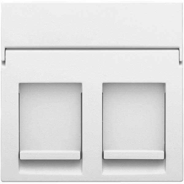 [NIK154-65200] Enjoliveur pour prise informatique RJ45 - Double - White Coated - Niko