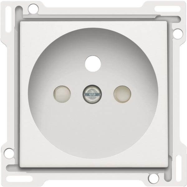 [NIK154-66601] Enjoliveur prise avec terre - White Coated - Niko
