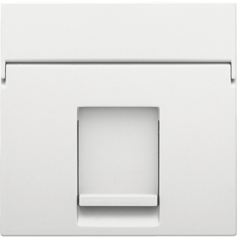 Afwerkingsplaatje voor computeraansluiting RJ45 - Enkel - White Coated - Niko