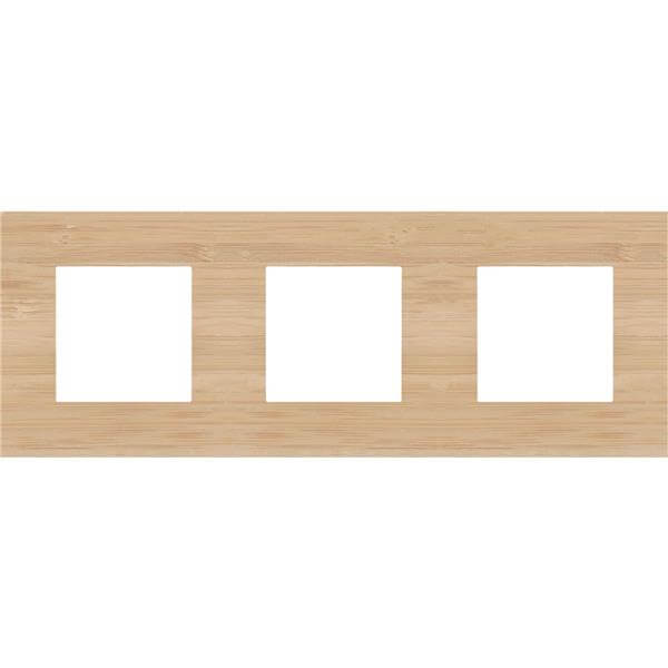 [NIK156-76700] Plaque triple horizontale - Entraxe 71mm - Pure Bamboo - Niko