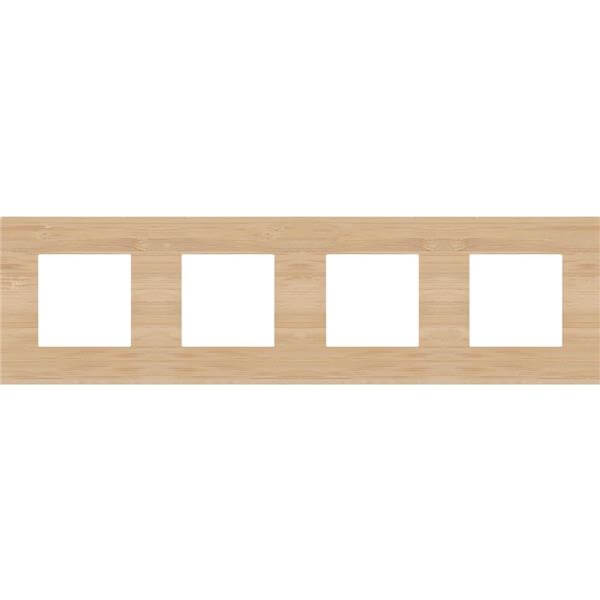Plaque quadruple horizontale - Entraxe 71mm - Pure Bamboo  - Niko