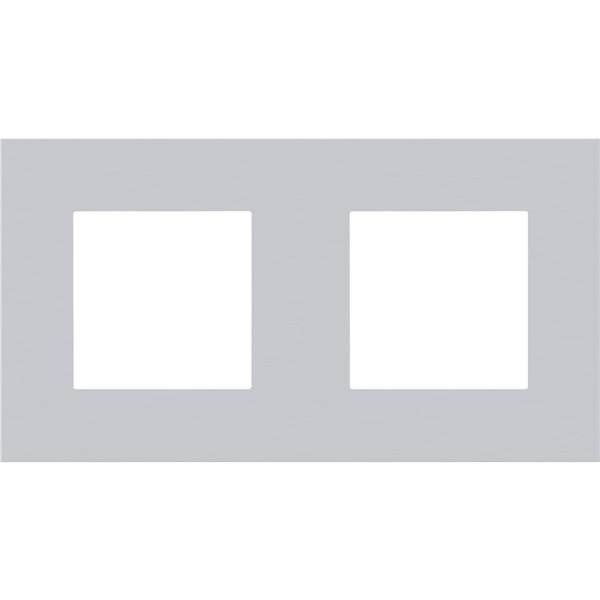 [NIK155-76800] Plaque double horizontale - Entraxe 71mm - Pure Alu Grey - Niko