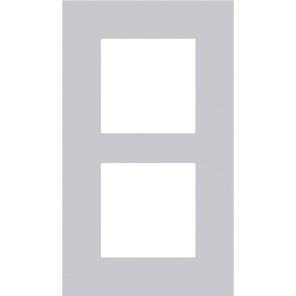 Plaque double verticale - Entraxe 60mm - Pure Alu Grey - Niko