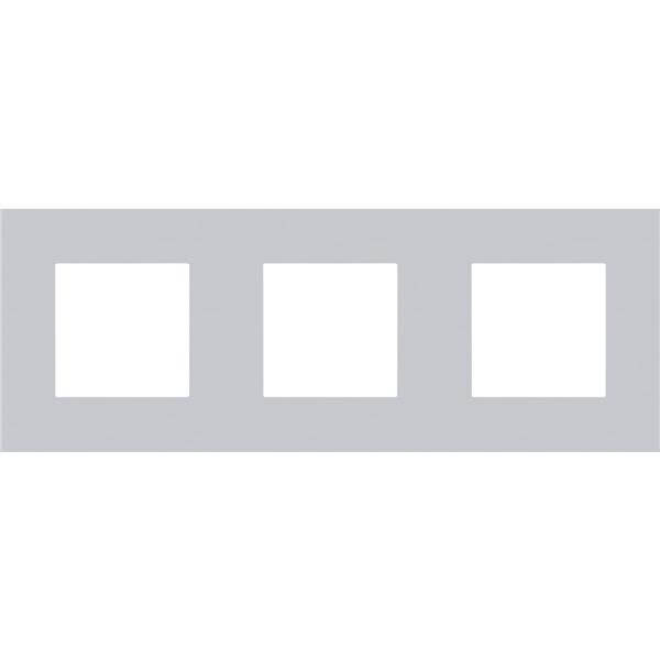 Plaque triple horizontale - Entraxe 71mm - Pure Alu Grey - Niko