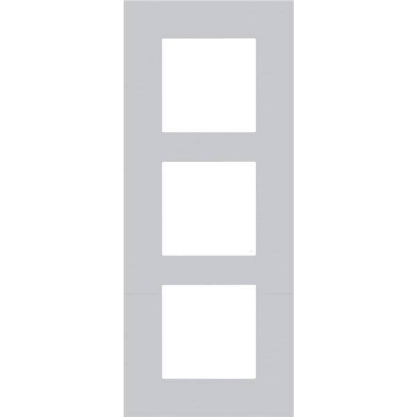 [NIK155-76300] Plaque triple verticale - Entraxe 60mm - Pure Alu Grey  - Niko