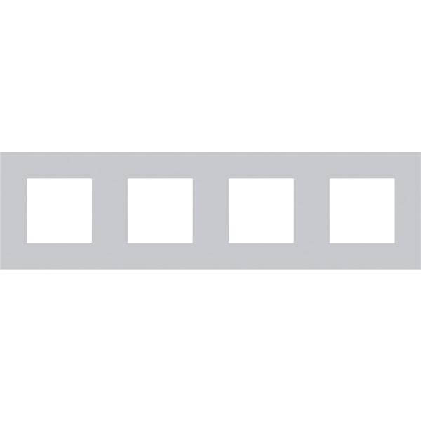 Plaque quadruple horizontale - Entraxe 71mm - Pure Alu Grey  - Niko