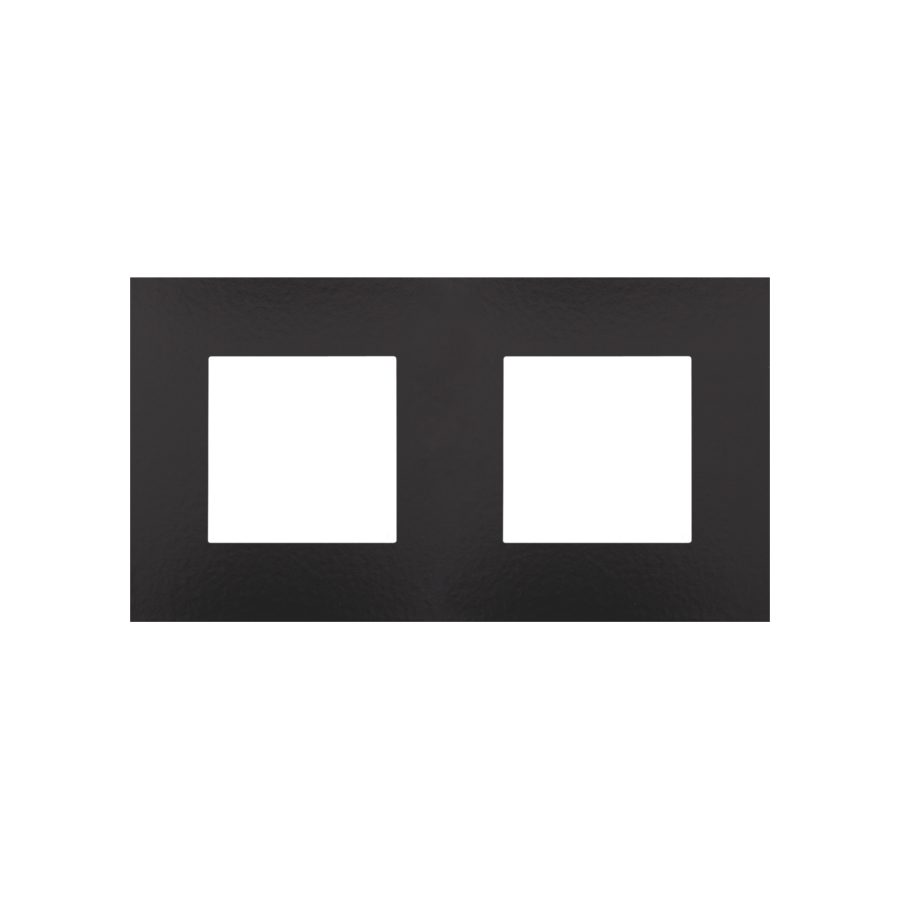 Dubbele horizontale afdekplaat - Hart-op-hart 71mm - Pure - Bakelite piano black - Niko