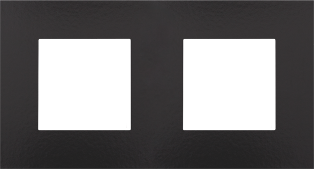 Plaque double horizontale - Entraxe 71mm - Pure - Bakelite piano black - Niko